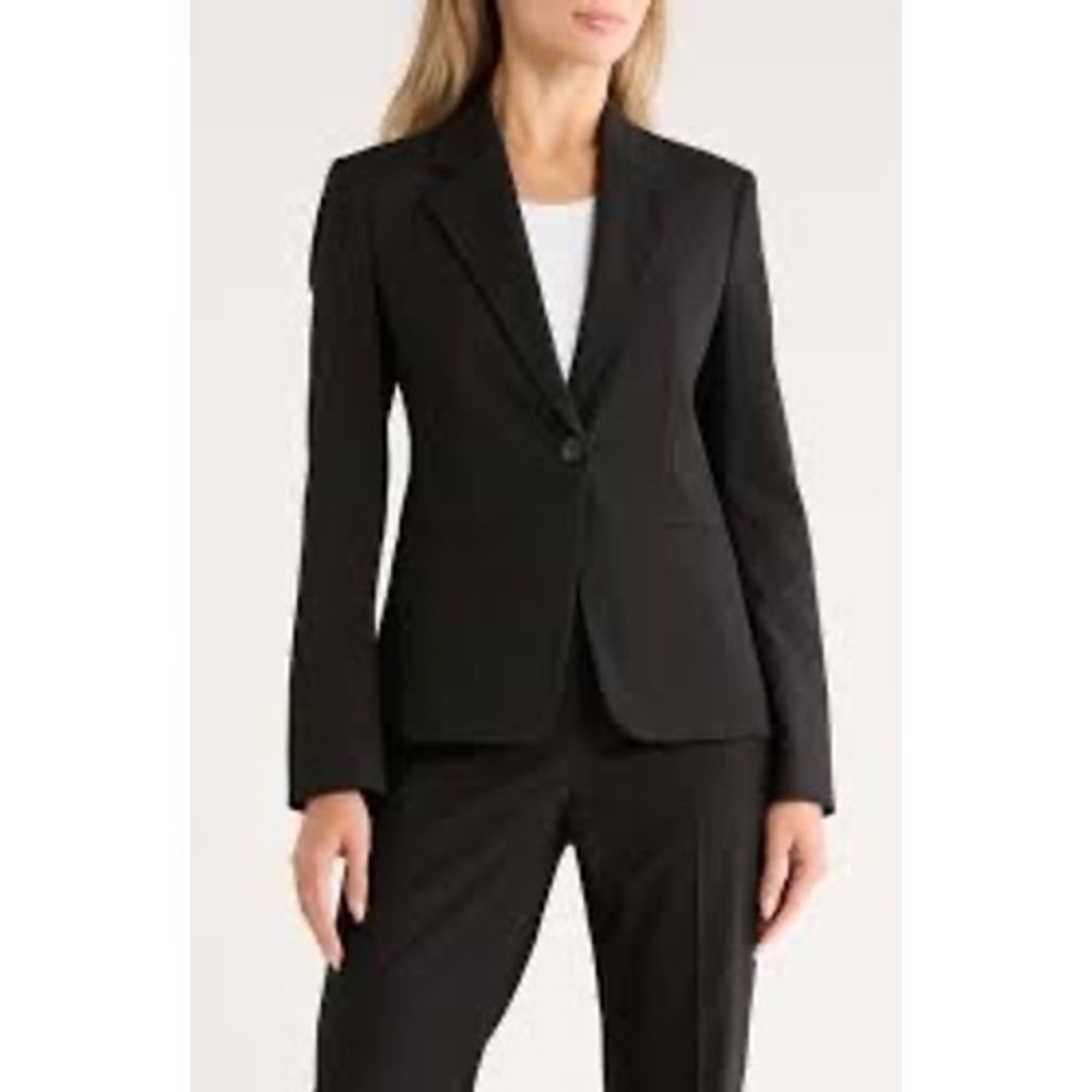 Boss Jabina Wool Blend Blazer Women 10 Black  Professional